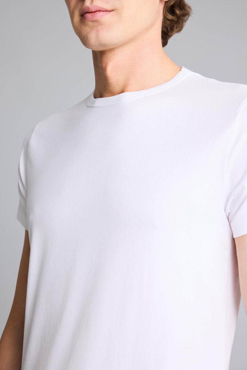 DeFacto White Man Slim Fit Short Sleeve Knitted Tops Casual - Image 3